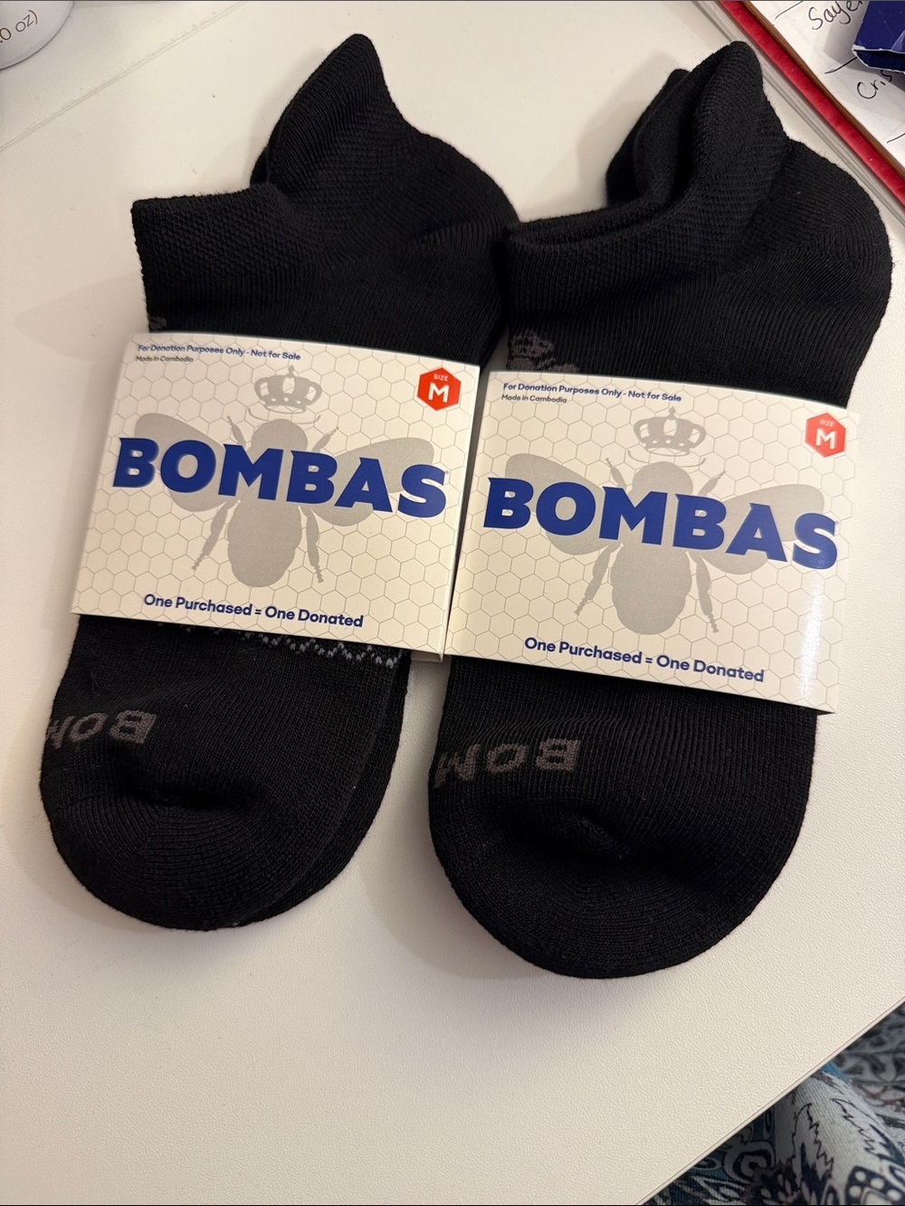 Bombas women’s Black Low-Cut Athletic Socks - 2 Pack size M